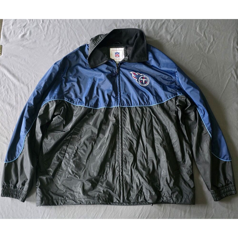 NFL Tennessee Titans Heavyweight Sideline Jacket Mens XL Blue Black Full Zip